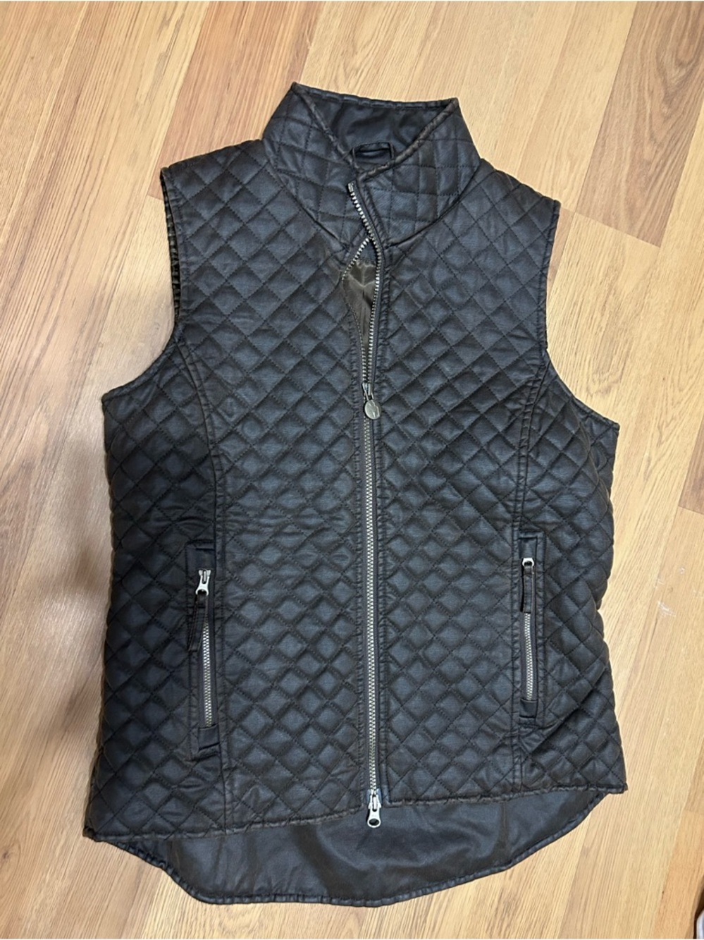 Outback Trading Co Quilted Vest Womens Medium Brown Leather Full Zip Western